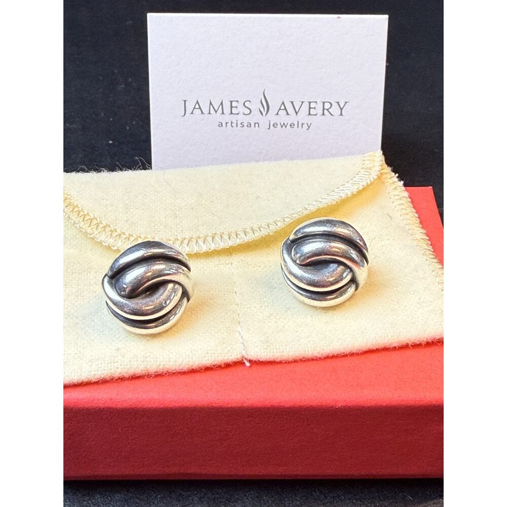 James Avery Retired Double Knot French Clip Earrings